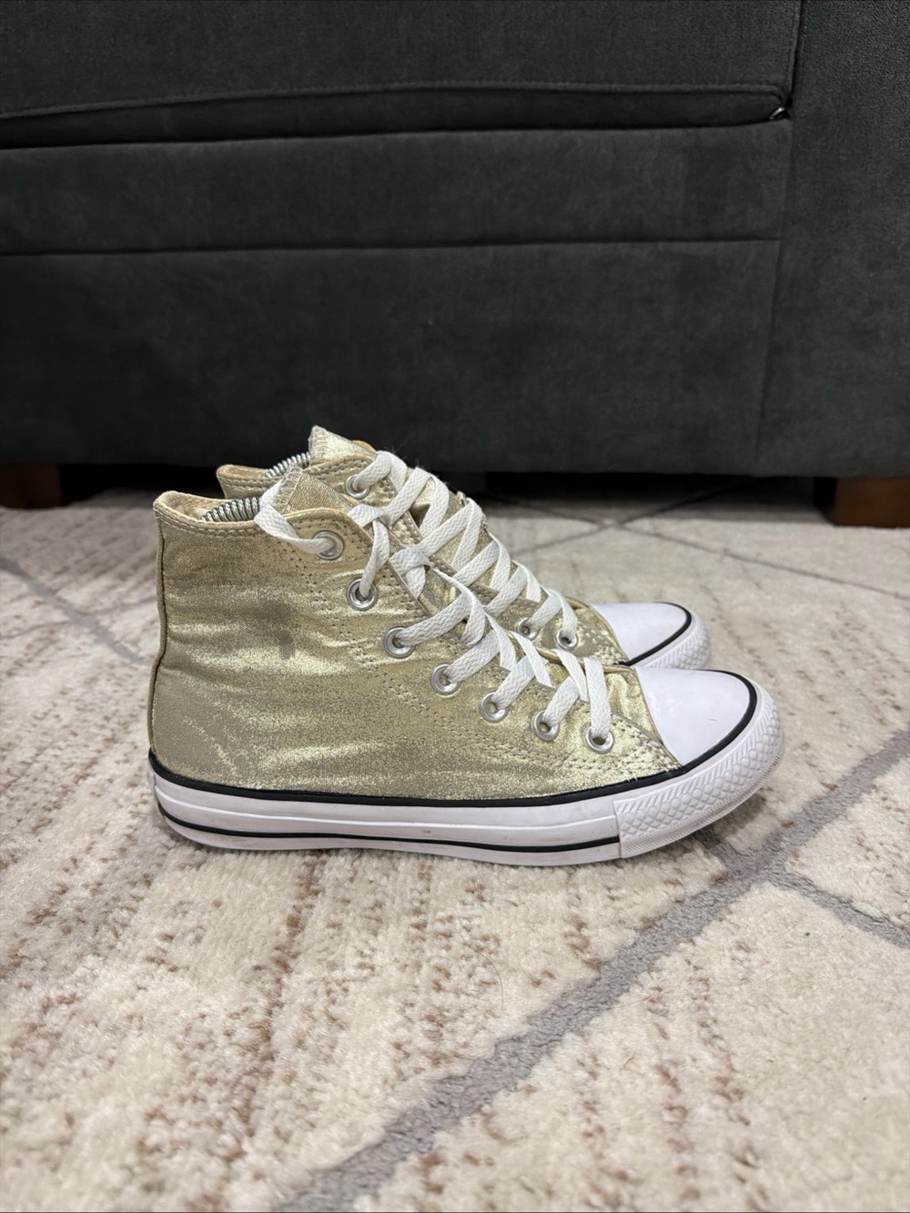 Converse Chuck Taylor All Star Metallic Gold High Top Size 7 Women 5 Men 153178F